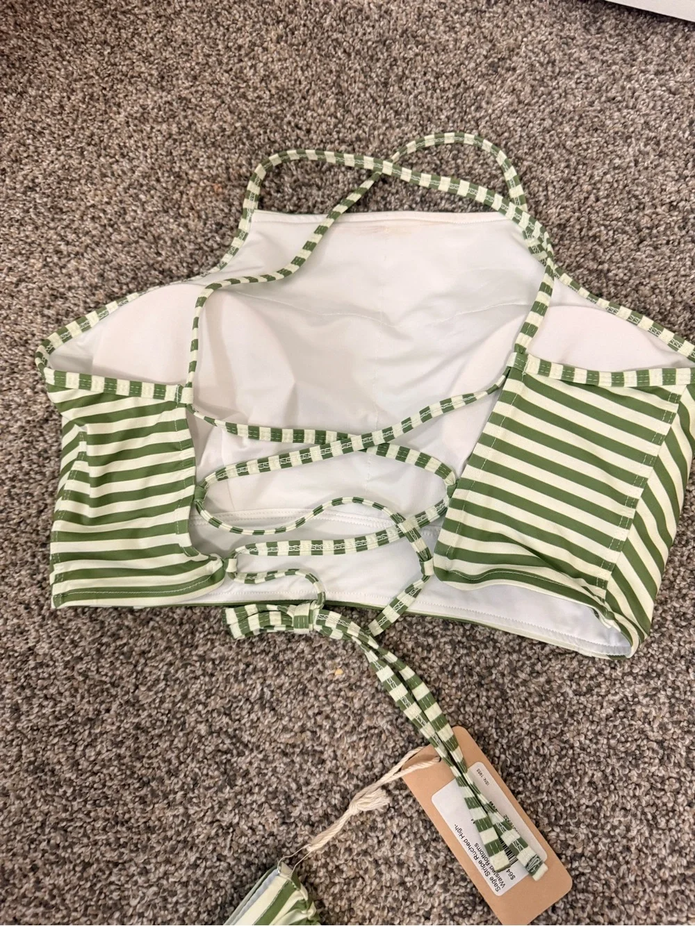 Albion Swim 2 Piece Set Sage Stripe (size medium and large)